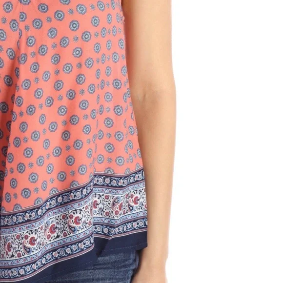 Floral Handkerchief Hem High Low Cami Blouse - Picture 4 of 7